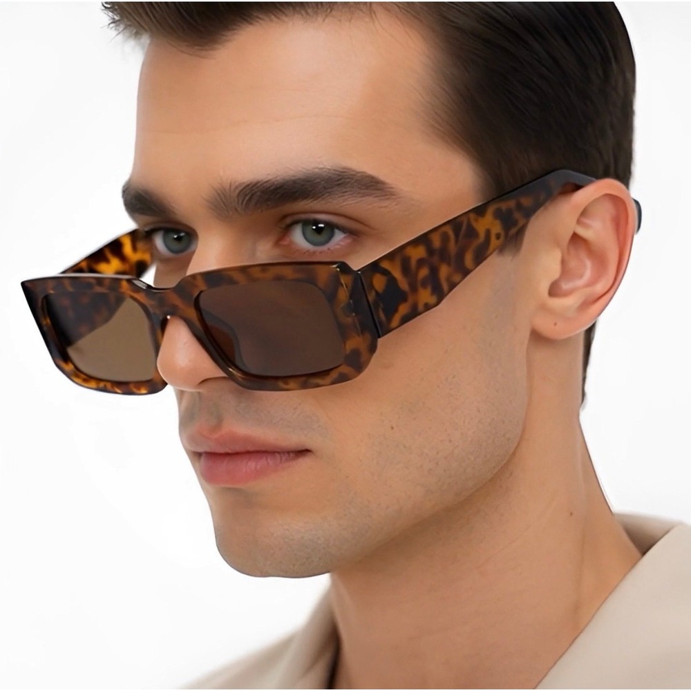 Tortoise Sunglasses Gold Gradient Lens Square Frame‎ Fashion Clasy Shades Lentes